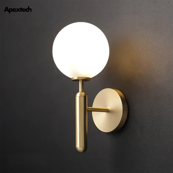 

Postmodern Luxury Copper Wall Lamp Bedroom Living Room Wall Deco Light Romantic Hotel Bedside Night Lights Include LED Bulb