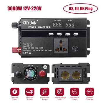 

Car Inverter 12V 220V 3000W Peak Power Inverter Voltage Convertor Transformer 12V/24V To 110V/220V Inversor Car Electrics