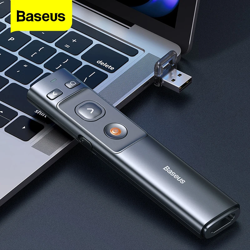 

Baseus Wireless Presenter USB Type C Remote Controller Pen Infrared Presenter Pen For Projector Powerpoint PPT Red Laser Pointer