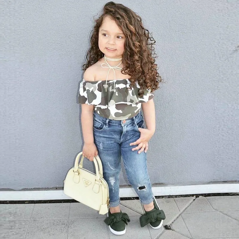 Детский костюм летняя камуфляжная рубашка с круглым воротником и