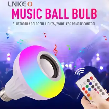 

Bluetooth music bulb lamp with remote control speaker LED smart APP colorful remote control RGBW bulb lamp