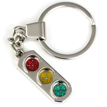 

Car Key Chain Male Women's Key Ring Red And Green Lights Traffic Light Keychain Bag Accessories