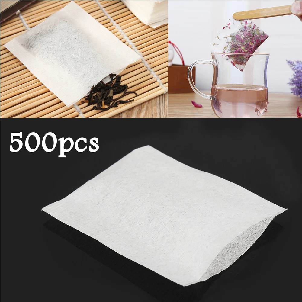 500pcs Tea Bags Bags For Tea Bag Infuser With String Heal Seal 5.5x6.2cm Sachet Filter Paper Teabags Empty Tea Bags