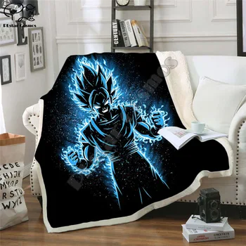 

Newest Anime Dragon Ball 3D Printed Sherpa Blanket Couch Quilt Cover Travel Bedding Outlet Velvet Plush Throw Fleece Blanket 003