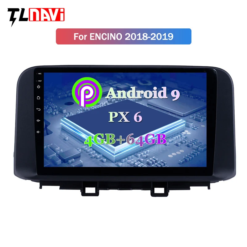 Discount 9 INCH PX6 4G+64G Android 9.0 Car Radio Multimedia Player For Hyundai Kona Encino 2018 2019 GPS Navigation 0
