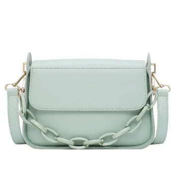 

Solid Color Small PU Leather Crossbody Bags for Women Summer Chain Designer Female Shoulder Messenger Bag Lady Travel Flap Bag
