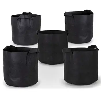 

5Pcs/Set Felt Large Capacity Home Gardening Plants Flowers Root Growing Bag Pot Tool Garden Planter Hangers Outdoor Indoor