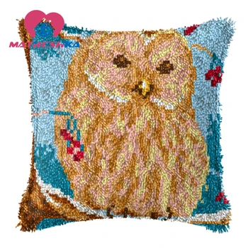 

Owl Latch hook pilowcase kits Foamiran for craft carpet embroidery cross-stitch pillow do it yourself carpet embroidery cushions