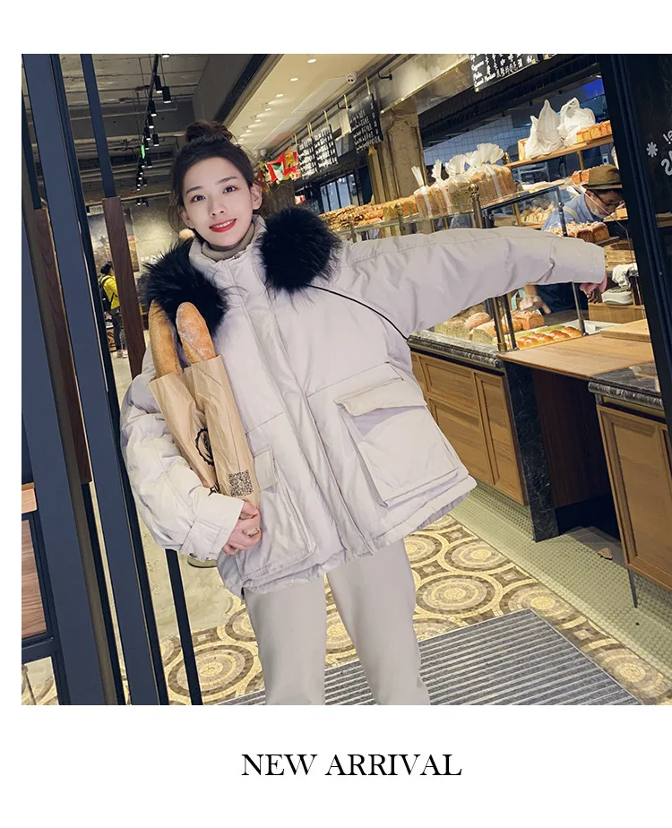 Зимнее Новое Стильное хлопковое пальто для фотосессии, женское Свободное пальто в Корейском стиле в студенческом стиле, однотонное короткое хлопковое пальто Stu