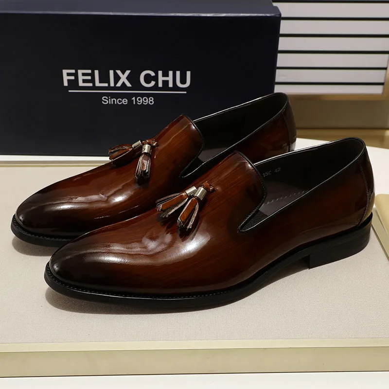 FELIX CHU Patent Leather Men Tassel 