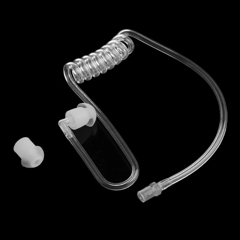 Transparent Coil Acoustic Air Tube Earplug Replacement For Radio Earpiece Headset G6DD workout headphones
