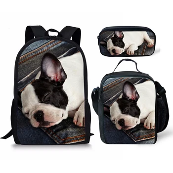 

Kids School Bags 3D Bulldog Corgi Cat Pattern Customize Prints Students Shoulder Bag Backpack Daily Girls Boys Bookbags Mochila