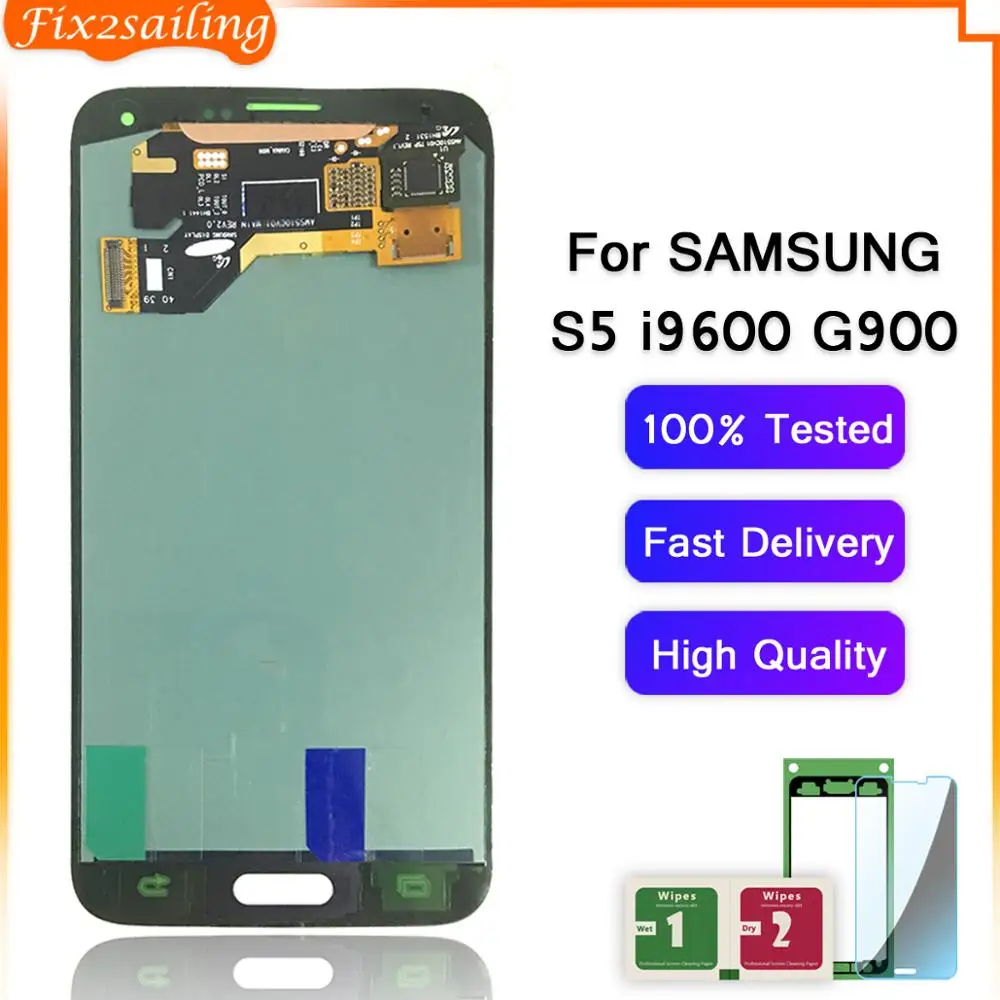 ЖК дисплей SUPER AMOLED для Samsung Galaxy S5 I9600 G900 G900A G900F с сенсорным экраном и дигитайзером в