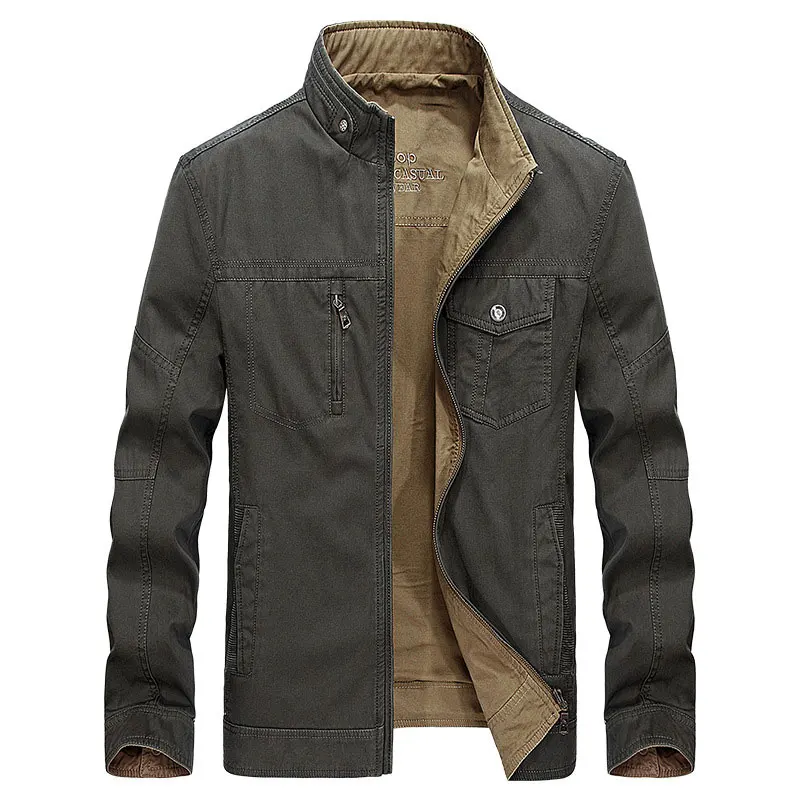 

2020 Spring Autumn Men New Brand Double-wear Casual Solid color Jacket Add cotton Business Windbreaker Coat Male Size L-5XL