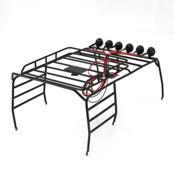 

RC Roof Rack Luggage With Multi-function LED Light for 1/10 AXIAL SCX10 D110 D90 Roof Rack Crawler RC Car Model Toys Parts