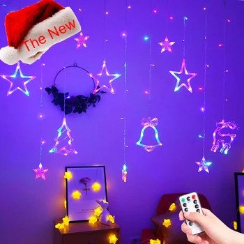 Afstandsbediening Led Kerst String Lights Gordijn Kerstverlichting Garland Led Wedding Party Kerst Voor Raam Home Outdoor Decor