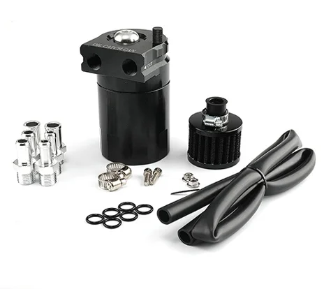 Oil Catch Tanks AICEL Baffled Oil Catch Can Kit, Aluminum Polish Oil Catch Tank Kit - View #4