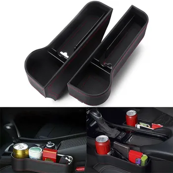 

Storage Box Car Organizer Seat PU Case Pocket Car Seat Side Slit for Wallet Phone Coins Keys Cards For Universal