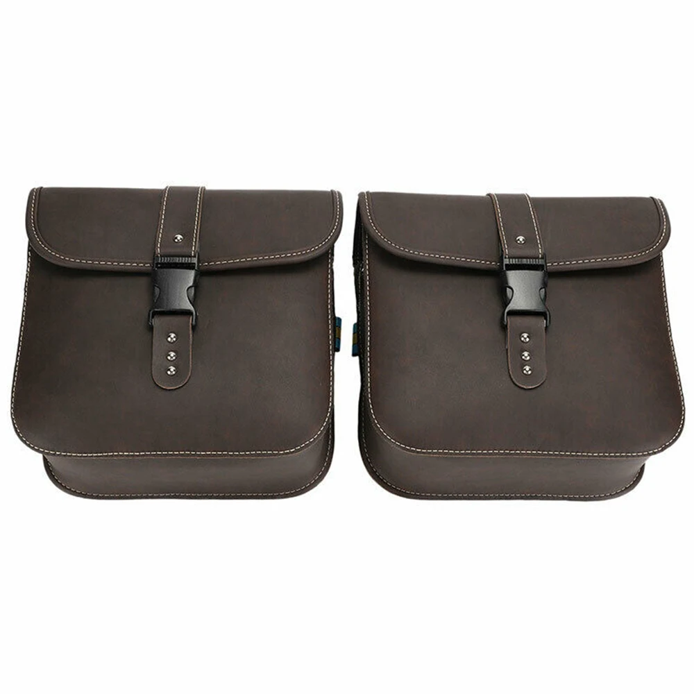 

Pouch Motorcycle Saddle Bags For Harley PU Left/right Organizer 2PCS Universal Luggage Box