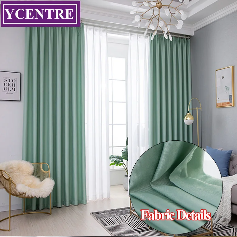 YCENTRE Faux Linen Modern Room Darkening Curtains for Living Room Bedroom Window Curtain Blinds Drapes Back Velvet Custom Made