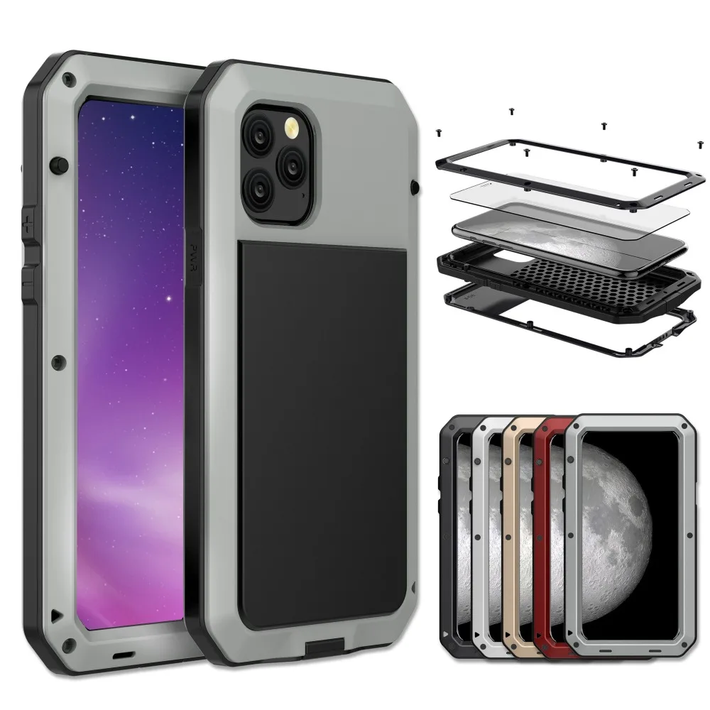 Heavy Duty Protection Doom armor Metal Aluminum phone Case For iPhone SE 2 11 Pro Max XR XS XS Max 6S 8 7 Plus Shockproof Cover (11)