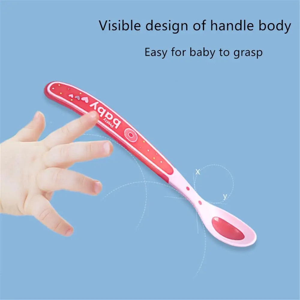 

3 Pcs Silicone Sensitive Temperature Spoon Soft Edge Baby Feeding Spoons Color changes according to temperature Easy to Grab