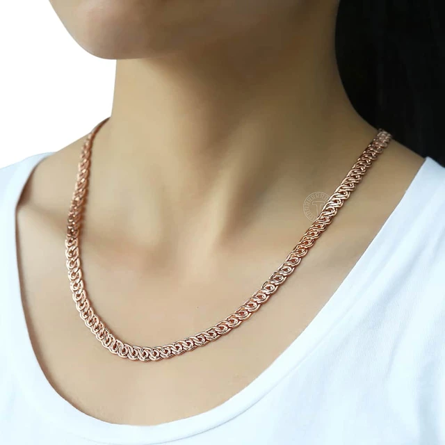 Rose Gold Chain Necklace, Mens Rose Gold Necklace