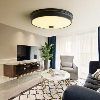 

Retro Bedroom Lamps for Living Room Balcony Home Wrought Iron Simple Modern Glass Led Ceiling Lights