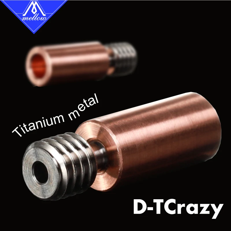 Mellow All-Metal NF D-TCrazy Kraken Heat Break Titanium&Copper 3D Printer Nozzle Throat For Chimera Extruder HOTEND Heater Block db 3d printer part original flsun v400 hotend nozzle v6 moudule extruder part brass screw throat heat block 3d printer head part