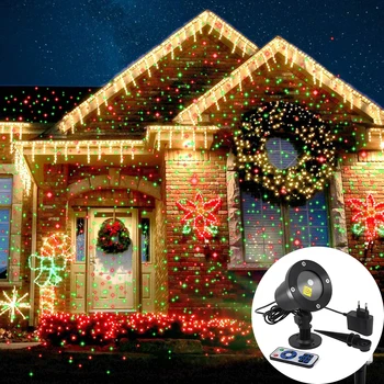 

Laser Projector Sky Stars Lights Christmas Red Green Static Twinkle Projector Lights Garden Party Landscape LED Stage Light