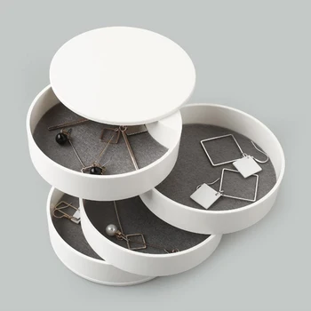 

Rotating Jewelry Box Container 4 Layer Jewelry Storage Box Necklace Case Earring Jewelry Display Box Makeup Organizer