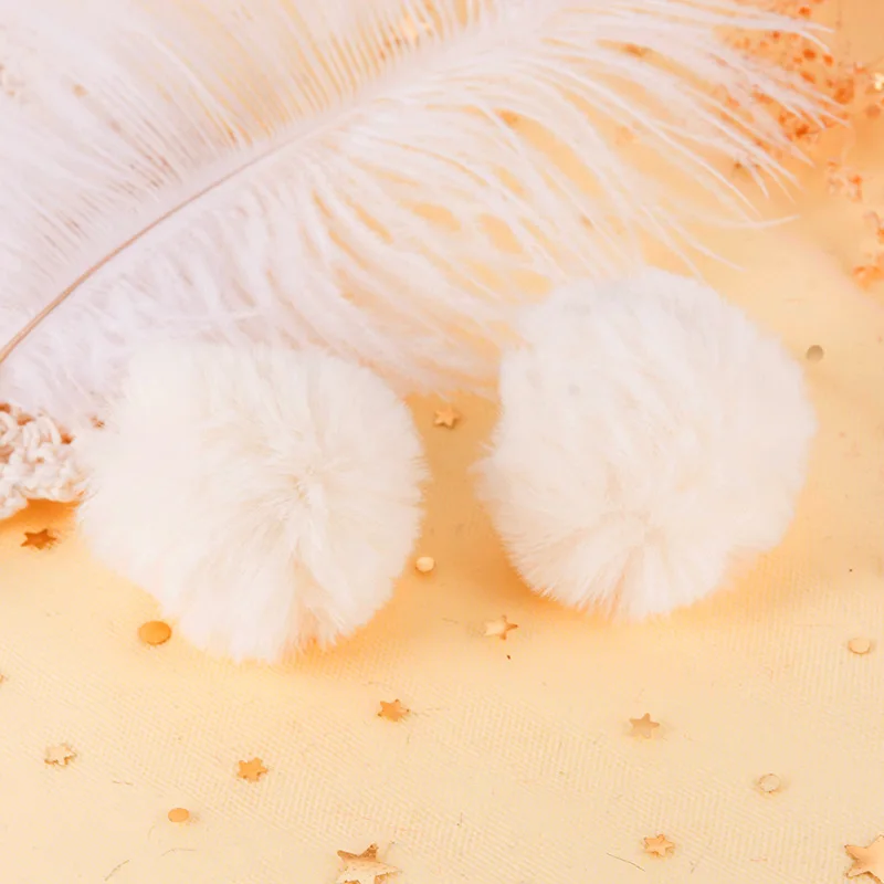 Gefälschte Kaninchen fell Pompon Ball Applikationen für Bastel kleidung, Näh zubehör, DIY Haars pange Zubehör, ca. 3-5cm, 20 teile/los – Detail 7