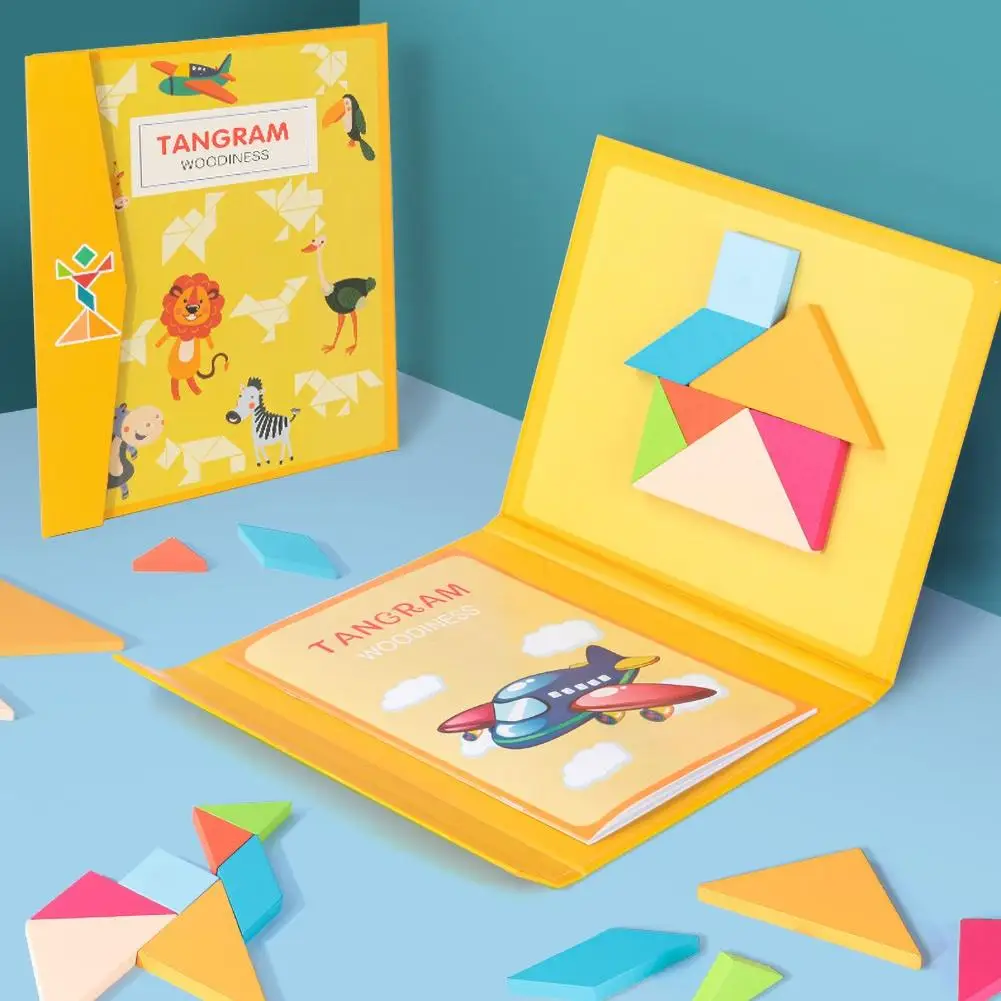 Детские магнитные геометрические строительные блоки Tangram пазл раннее