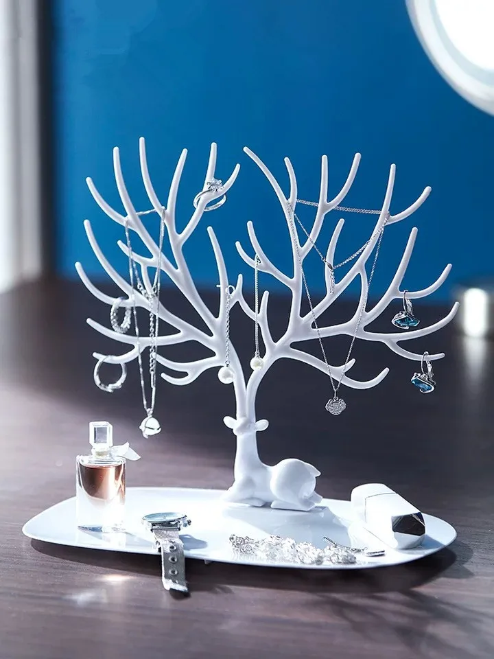 

Jewelry Shelf Holder Earrings Necklace Ring Pendant Bracelet Jewelry Display Stand Tray Tree Storage Racks Organizer