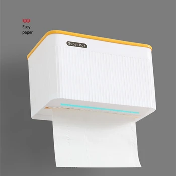 

Household Bathroom Waterproof Tissue Box Plastic Toilet Paper Holder Wall-Mounted Storage Box Napkin Dispenser