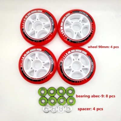 Колесо для скоростного бега на роликах 90 мм 85 а подшипник ABEC-9 - Цвет: red 90 4 pcs