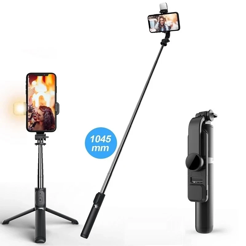 Wireless Bluetooth Selfie Stick Tripod With Fill Light Shutter Remote