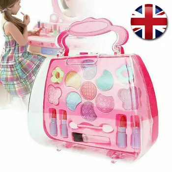 

Makeup Box Toys For Kids Pretend Princess Make-Up Girls Pretend Play Toys Traveling Cosmetic Toy for Girl Birthday Gift