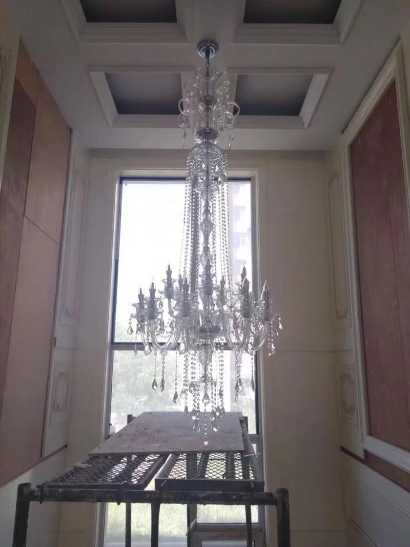 Современные стеклянные подвески для люстры лампа 18 огней блеск де кристалл, дома деко люстры хрустальные люстры