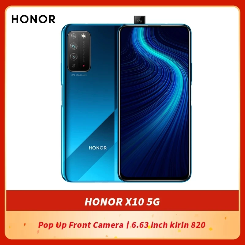 Оригинальный Официальный Новый Смартфон Honor X10 5G Восьмиядерный Kirin 820 6 63 дюймов 90