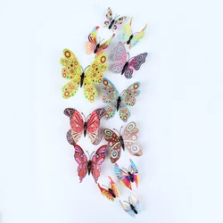 Set of 12 Vibrant 3D Butterfly Wall and Home Décor Magnets (Chinese style)