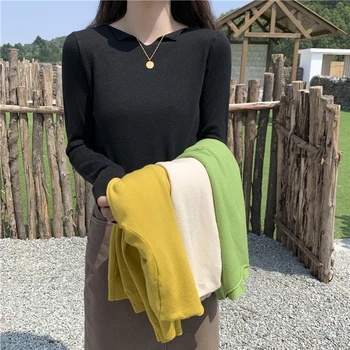 

AOSSVIAO Fashion Sweater Women Knitted Pullover Sweater 2020 Autumn Winter Long Sleeve V-Neck Slim Jumper Soft Warm Pull Femme