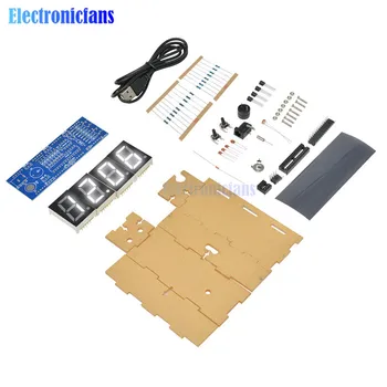 

DIY Kit White 4-Digit LED Display Electronic Clock Microcontroller Digital Clock Time Light Control Thermometer diy electronic