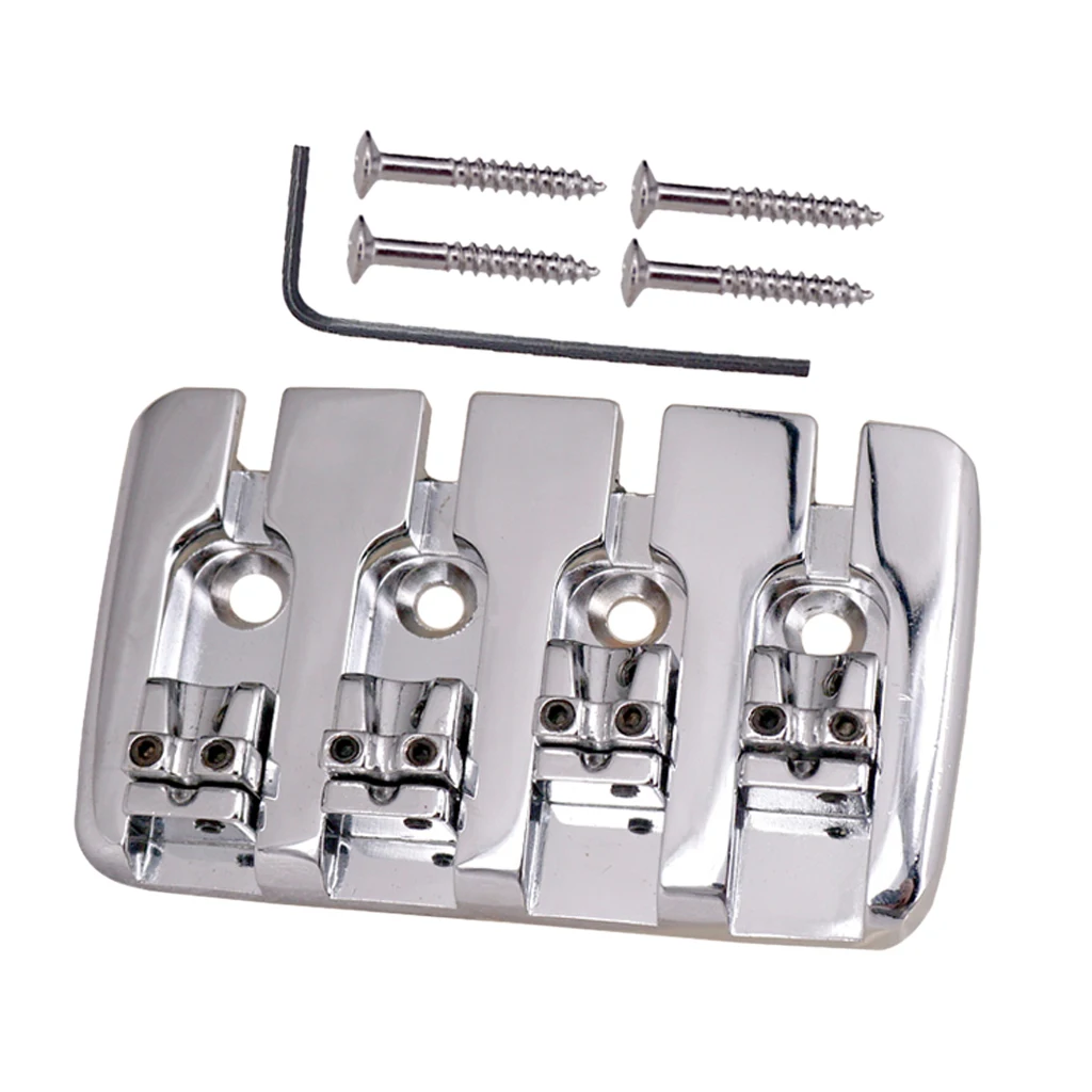 Guitar Saddle Bridge Tailpiece For 4 String Electric Bass Parts