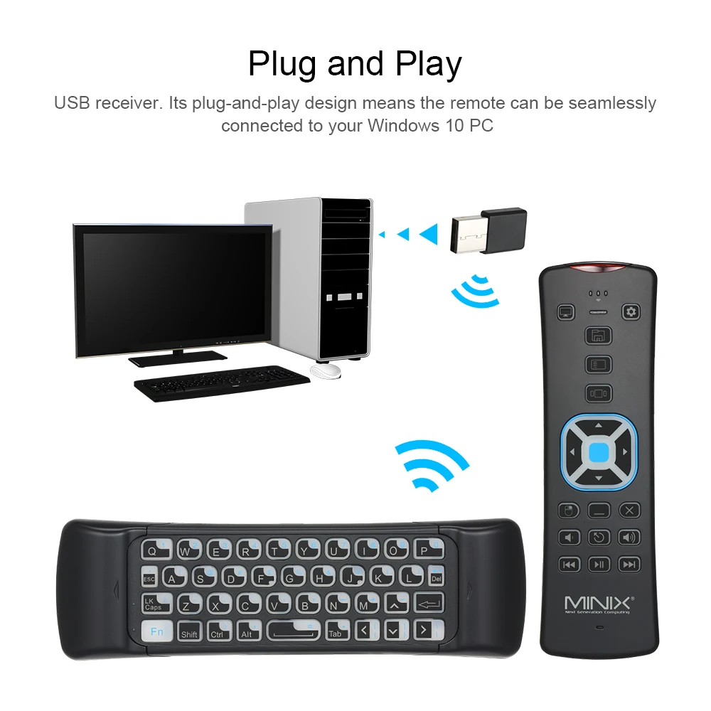 MINIX NEO W2 2 4 ГГц мини беспроводная клавиатура Windows в 1 Пульт дистанционного