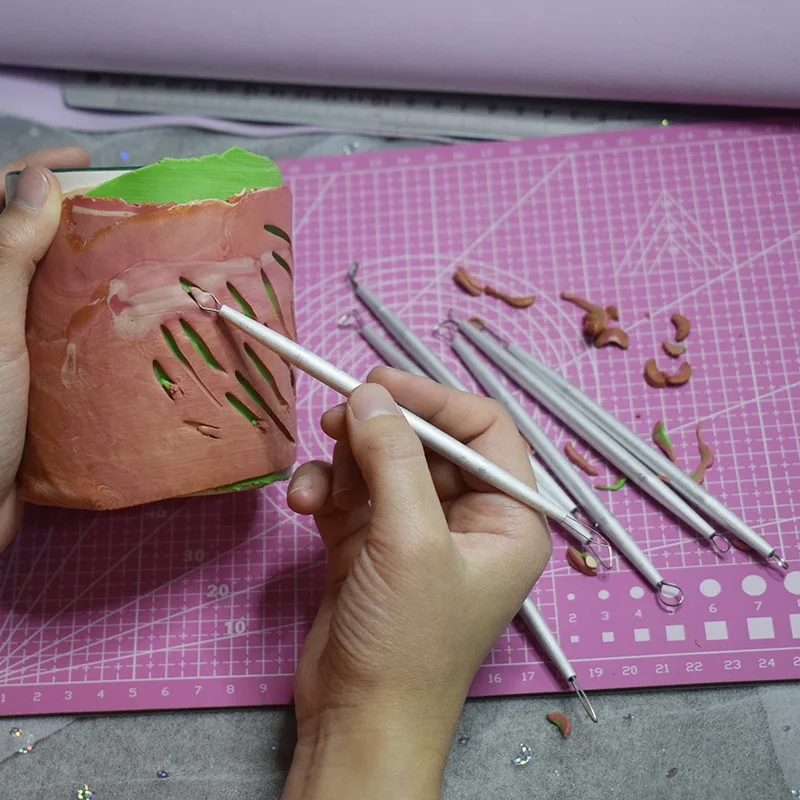 Stainless Steel Aluminum Polymer Clay Pottery Ceramic Sculpting Carving Wire End Loop Ribbon Tools Set for Detail Texture Make