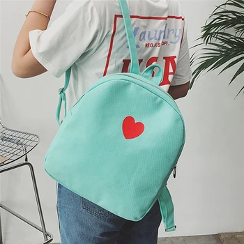 

New Fashion Backpack Women Love Heart Printed Mini Rucksack For Teenager Girls Cute Small Designer School Backpack Canvas Bags