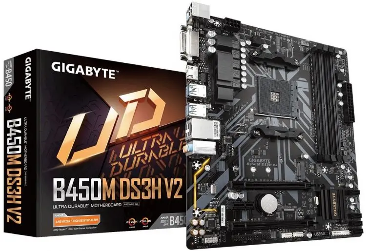 Motherboard Matx Gigabyte B450m Ds3h V2 Am4 Amd B450 4 Ddr4 3600 4 Sata 6g Raid M 2 3 Pcie 7 1ch Glan 6 U Motherboards Aliexpress