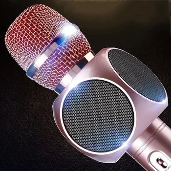 

Karaoke Microphone Wireless Bluetooth Speaker Mic With LED Lights Adapt For iOS Android PC Smart TV Home KTV