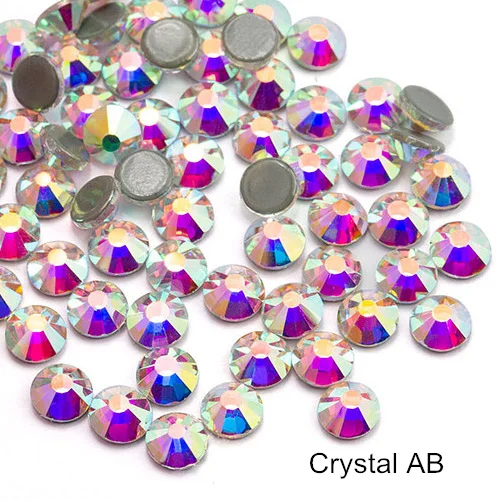 Crystal AB SS16 SS20 Блеск стразы Горячая фиксация стразы 1440 шт./упак. кристалл AB Hot Fix стразы одежда свадебное платье E7021 - Цвет: Crystal AB